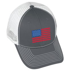 American Flag Embroidery Charcoal/White