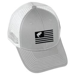 Bass Flag Embroidery Heather/White