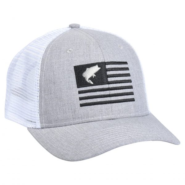 Bass Flag Embroidery Heather/White