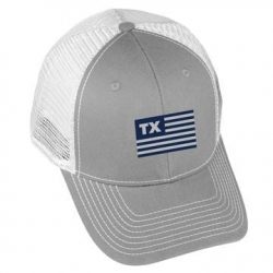 USA Flag - TX - Grey/White