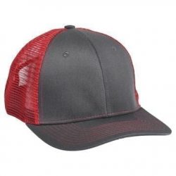 901 Mesh Snapback Hat Charcoal/Red