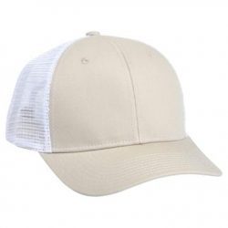 901 Mesh Snapback Hat OD Tan/White