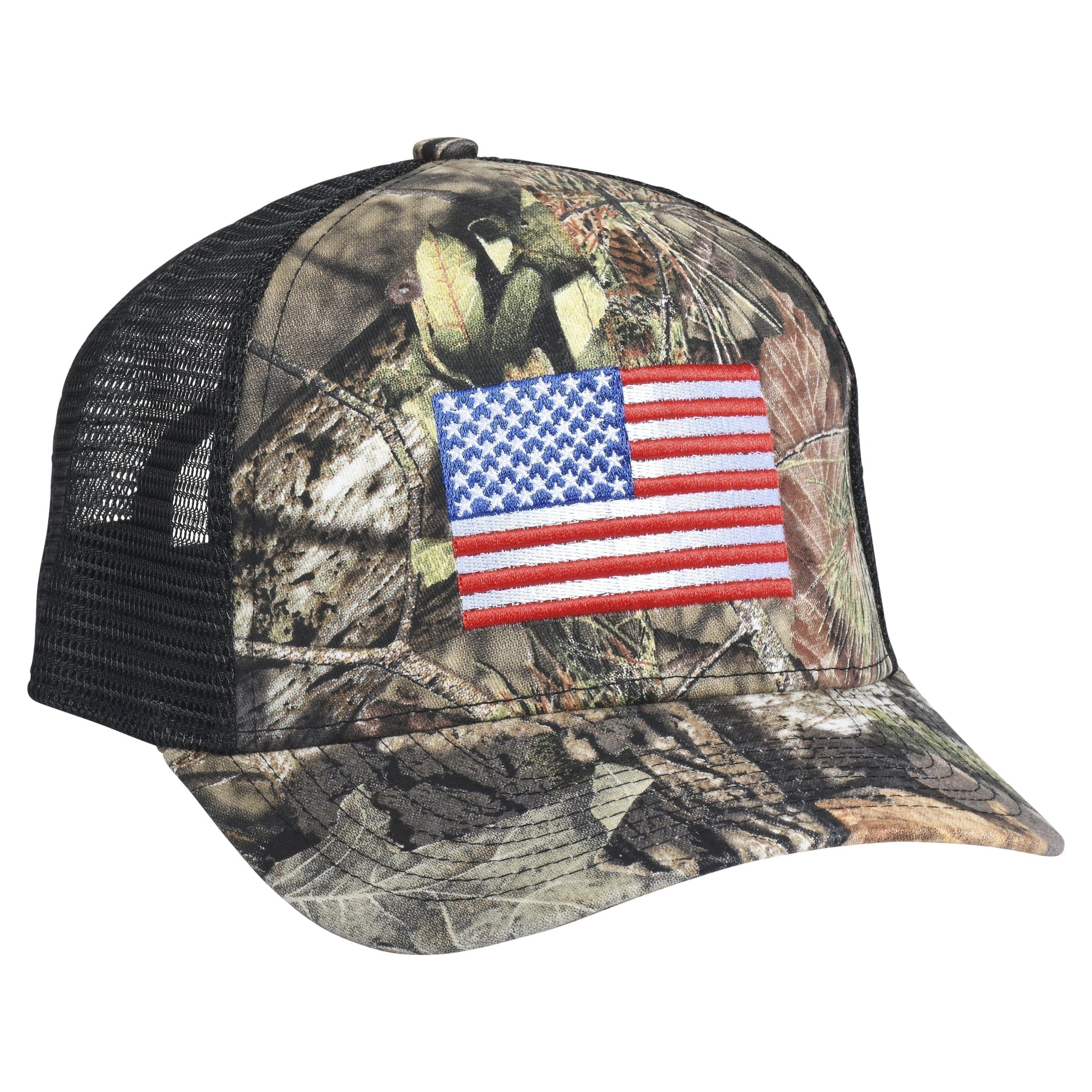 Mossy Oak Classic Flag Embroidery Break Up Country/Black Mesh