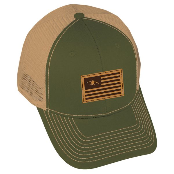 Duck Flag Leather Patch OB Green/Khaki