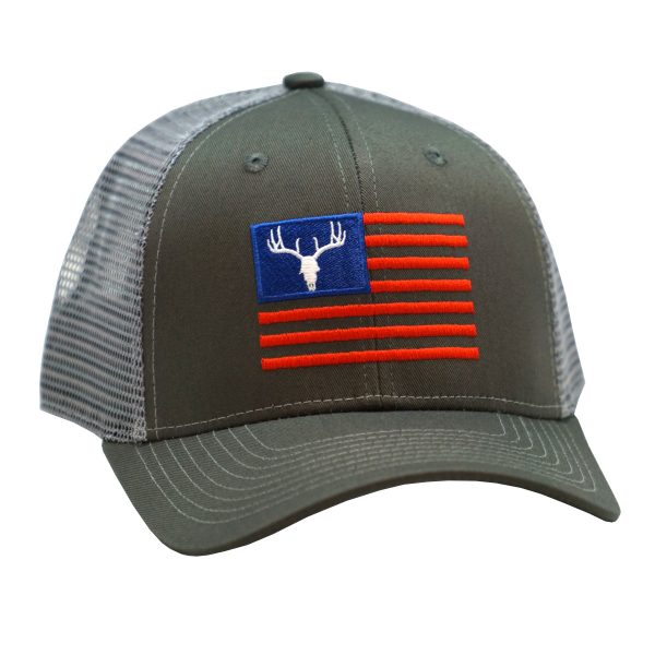 Deer Flag Embroidery Charcoal Grey