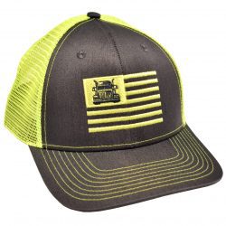 Trucker Flag Embroidery Charcoal Neon green