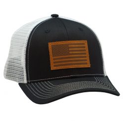 American Flag Leather Patch Black/White