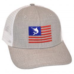 Marlin Flag Embroidery Heather White