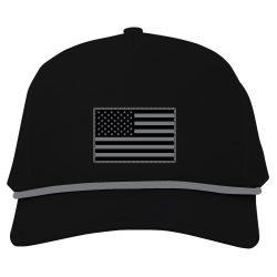 Performance Series American Flag Rubber Patch with Rope Black