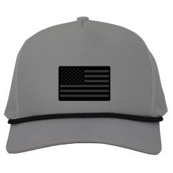 Peformance Series American Flag Rubber Patch with Rope Gray