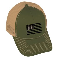 American Flag Embroidery OB Green/Khaki