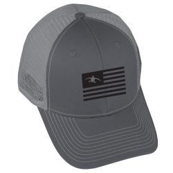 Duck Flag Embroidered Cap Charcoal/ Light Gray Mesh with Black Logo