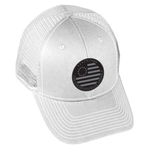 Rubber Patch Betsy Ross Blk/Gry logo White/White Mesh