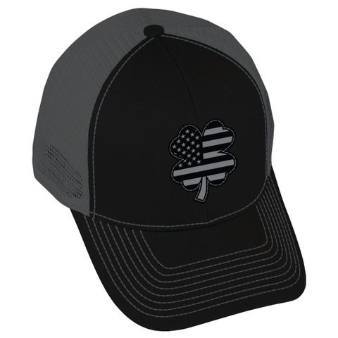 4 Leaf Clover American Flag Blk/Gry Logo Black/Charcoal Mesh