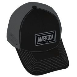 Rubber Patch American Flag Rectangle logo Gry/Blk Black/Charcoal Mesh