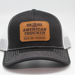 American Trucker Leather Patch on Black/White Mesh Front