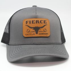 Fierce Cattle Co. Leather Patch on Charcoal/Black Mesh Front
