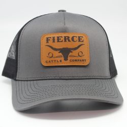 Fierce Cattle Co. Leather Patch on Charcoal/Black Mesh Front
