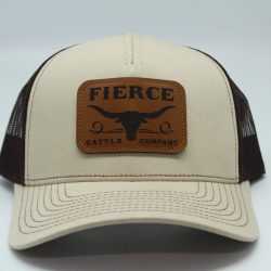 Fierce Cattle Co. Leather Patch on Tan/Brown Mesh Dront