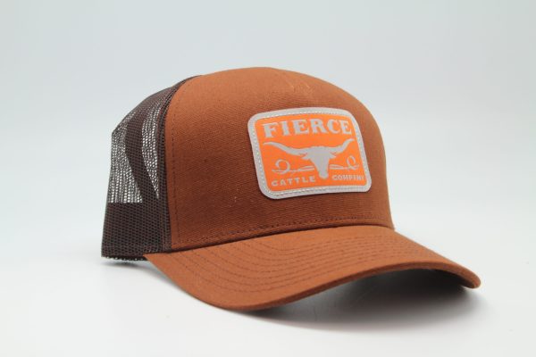 Fierce Cattle Co. Woven Patch on Brown/Brown Mesh - Side