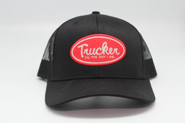 Trucker Till The Day I Die Black Mesh Red Patch Front