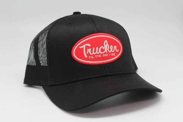 Trucker Till The Day I Die Black Mesh Red Patch Side