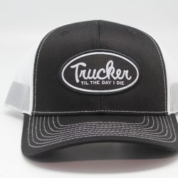 Trucker Til The Day I Die Woven Patch on Black/White Mesh Front