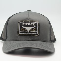 Fierce Cattle Co. Woven Patch on Charcoal/Black Mesh Front