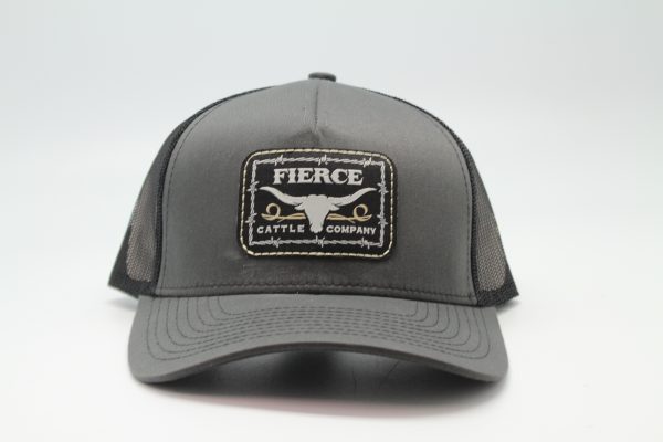 Fierce Cattle Co. Woven Patch on Charcoal/Black Mesh Front