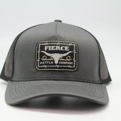 Fierce Cattle Co. Woven Patch on Charcoal/Black Mesh Front