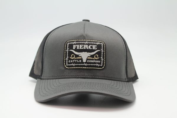 Fierce Cattle Co. Woven Patch on Charcoal/Black Mesh Front