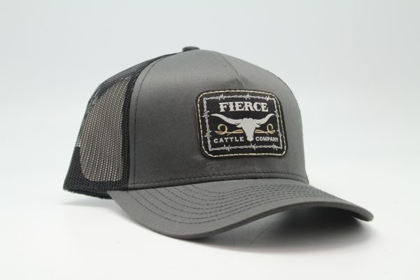 Fierce Cattle Co. Woven Patch on Charcoal/Black Mesh - Image 3