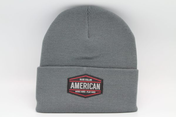 Blue Collar American Logo Gray Beanie