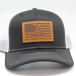 Don't Tread on Me Leather Patch on Black/White Mesh Front