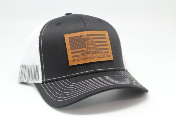 Don't Tread on Me Leather Patch on Black/White Mesh - Side
