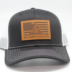 Don't Tread on Me Leather Patch on Black/White Mesh Front