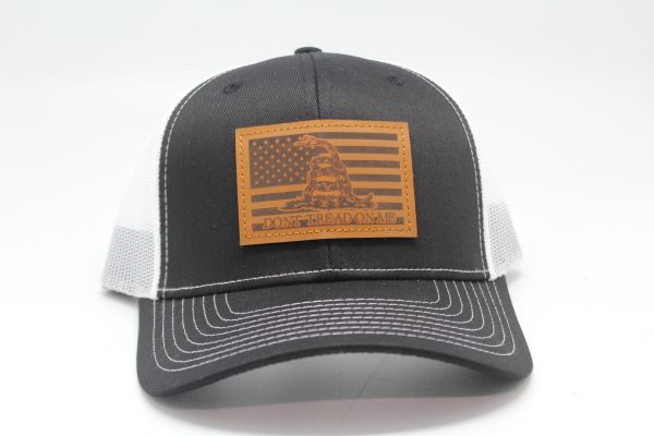 Don't Tread on Me Leather Patch on Black/White Mesh Front