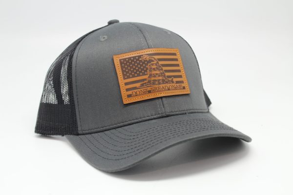 Don't Tread on Me Leather Patch on Charcoal/Black Mesh Side
