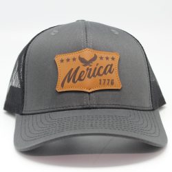 "Merica" Leather Patch on Charcoal/Black Mesh Front