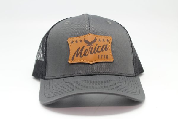 "Merica" Leather Patch on Charcoal/Black Mesh Front