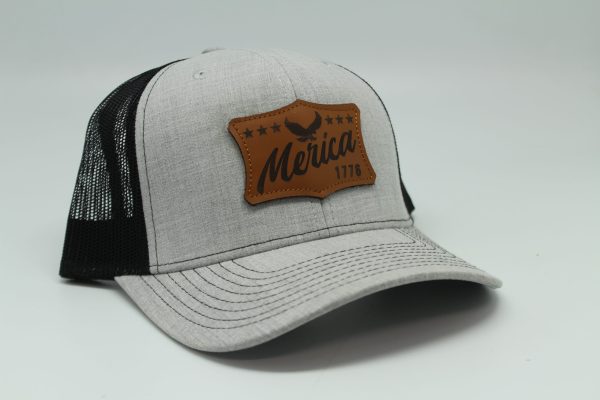 "Merica" Leather Patch on Heather/Black Mesh Side