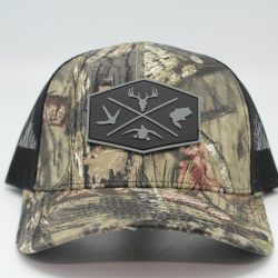 Mossy Oak Break Up Country Pattern Leather Patch with Black Mesh