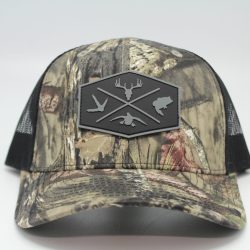 Mossy Oak Break Up Country Pattern Leather Patch with Black Mesh