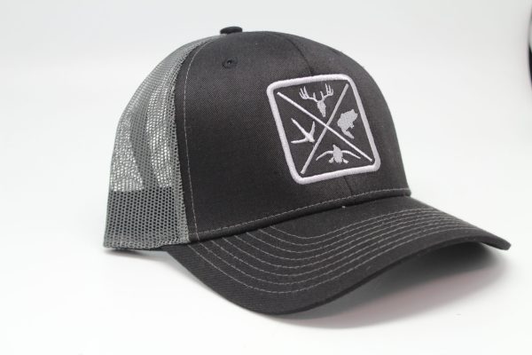 Outdoor Series Cap Black/ Charcoal Mesh with Silver Patch