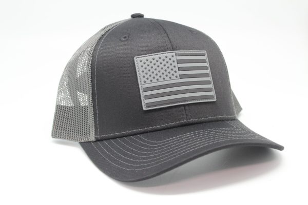 Rubber Patch American Flag Blk/Gry logo Black/Charcoal Mesh Side