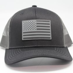 Rubber Patch American Flag Blk/Gry logo Black/Charcoal Mesh Side