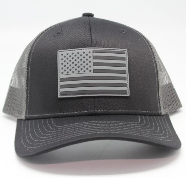 Rubber Patch American Flag Blk/Gry logo Black/Charcoal Mesh Side