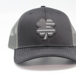 Rubber Patch 4 Leaf Clover Blk/Gry Flag Logo Black/Charcoal Mesh
