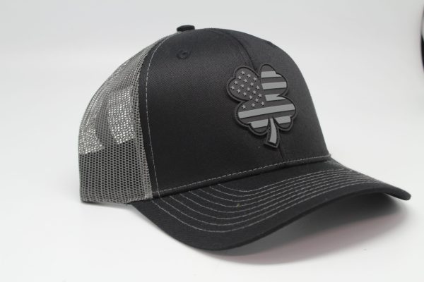 Rubber Patch 4 Leaf Clover Blk/Gry Flag Logo Black/Charcoal Mesh