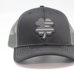Rubber Patch 4 Leaf Clover Blk/Gry Flag Logo Black/Charcoal Mesh